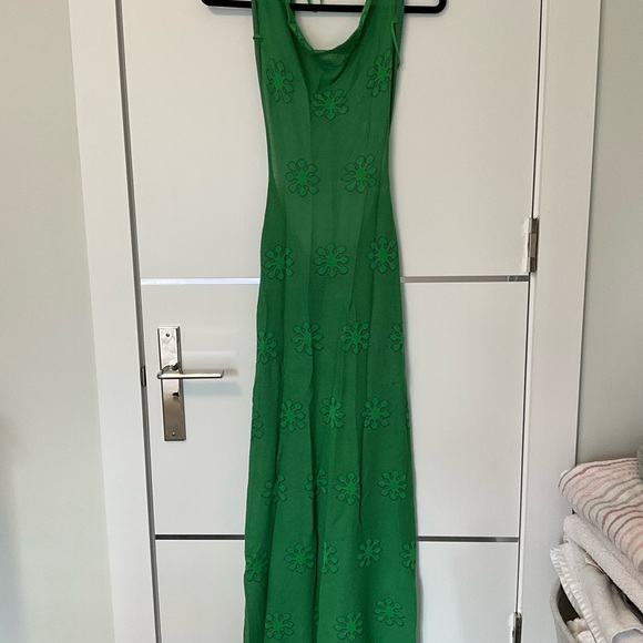 Dresses & Skirts - Green Floral-Embroidered Maxi Dress - Women